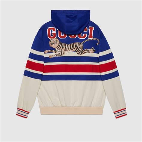 guccy pullover tiger|Gucci tiger cotton zip up.